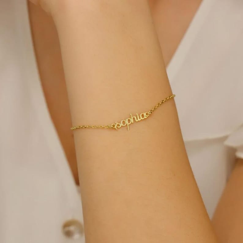 Custom Name Bracelet Personalized Bracelet Gold*Custom Name Jewelry Handmade Valentine's Day Gift Gift For Her