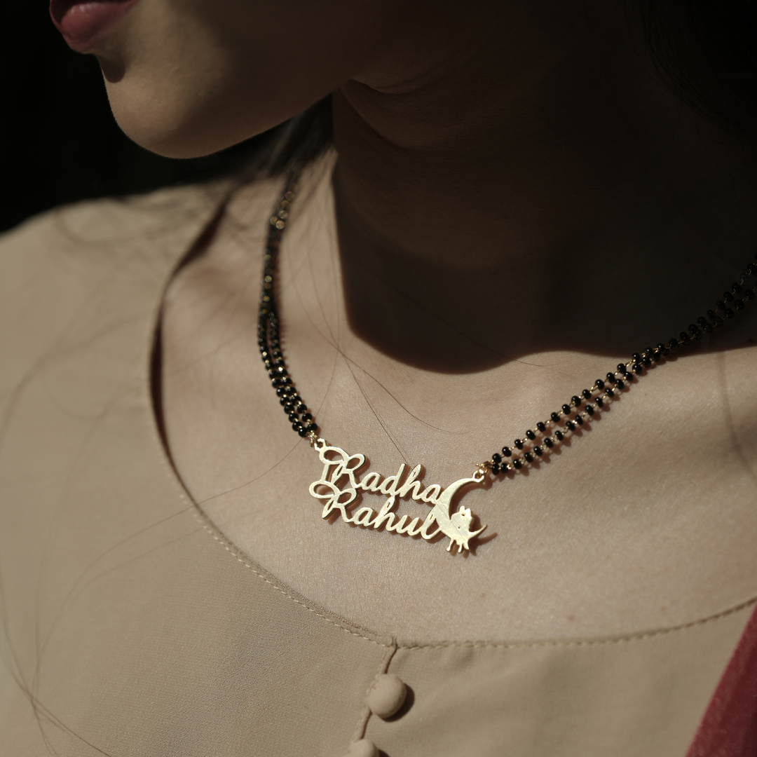 Moon Name Necklace + FREE Magnetic Heart Necklace