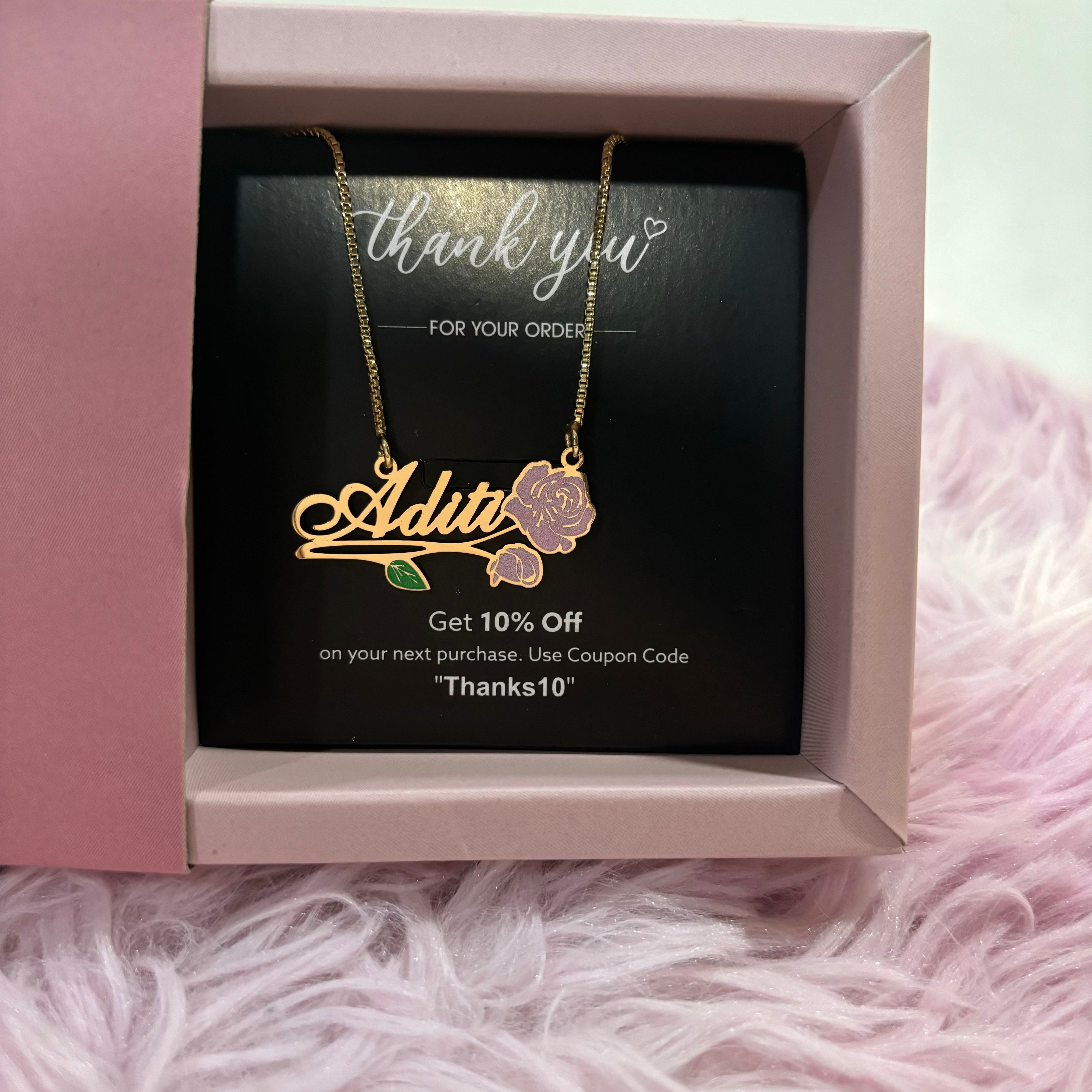 Rose Name Necklace