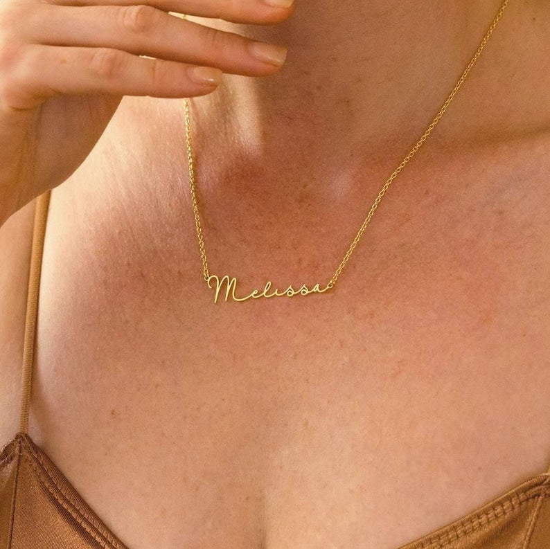 Custom 18K Gold Name Necklace, Personalized Name Necklaces, Silver Necklace with Name, Bridesmaid Gifts, Mother's Day Gift, Gift for Her