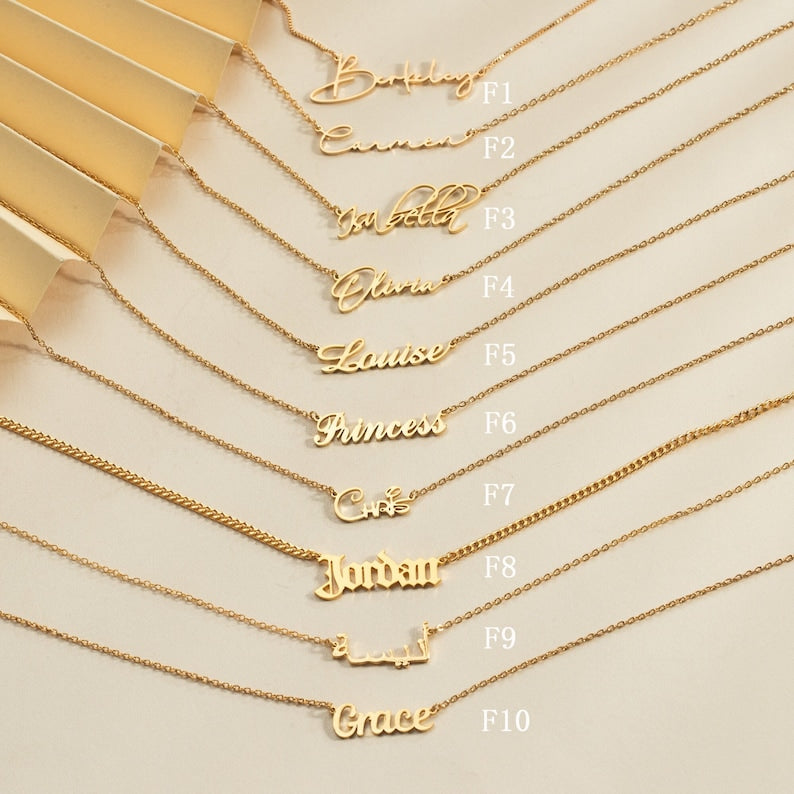 Custom 18K Gold Name Necklace, Personalized Name Necklaces, Silver Necklace with Name, Bridesmaid Gifts, Mother's Day Gift, Gift for Her