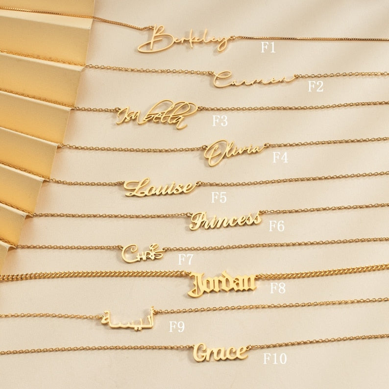 Custom 18K Gold Name Necklace, Personalized Name Necklaces, Silver Necklace with Name, Bridesmaid Gifts, Mother's Day Gift, Gift for Her