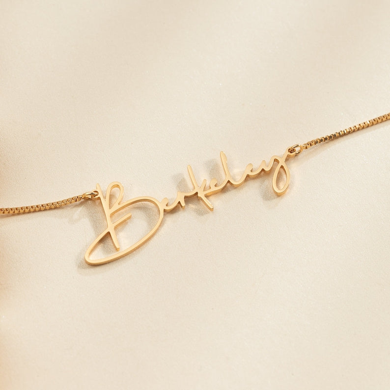 Custom 18K Gold Name Necklace, Personalized Name Necklaces, Silver Necklace with Name, Bridesmaid Gifts, Mother's Day Gift, Gift for Her