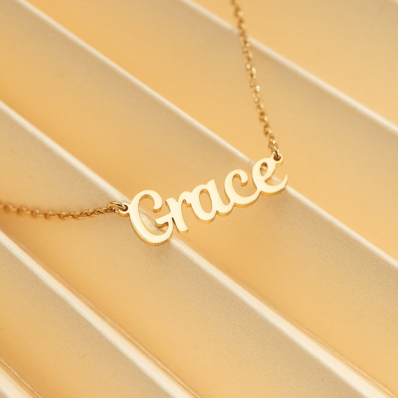 Custom 18K Gold Name Necklace, Personalized Name Necklaces, Silver Necklace with Name, Bridesmaid Gifts, Mother's Day Gift, Gift for Her