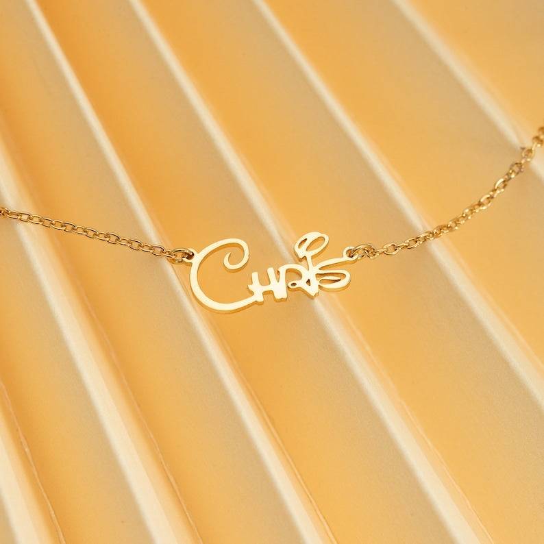 Custom 18K Gold Name Necklace, Personalized Name Necklaces, Silver Necklace with Name, Bridesmaid Gifts, Mother's Day Gift, Gift for Her