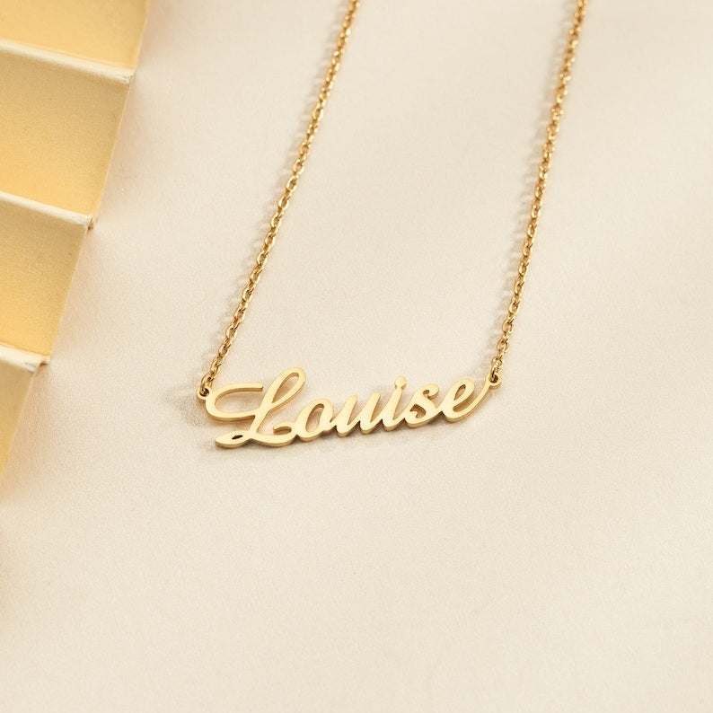 Custom 18K Gold Name Necklace, Personalized Name Necklaces, Silver Necklace with Name, Bridesmaid Gifts, Mother's Day Gift, Gift for Her