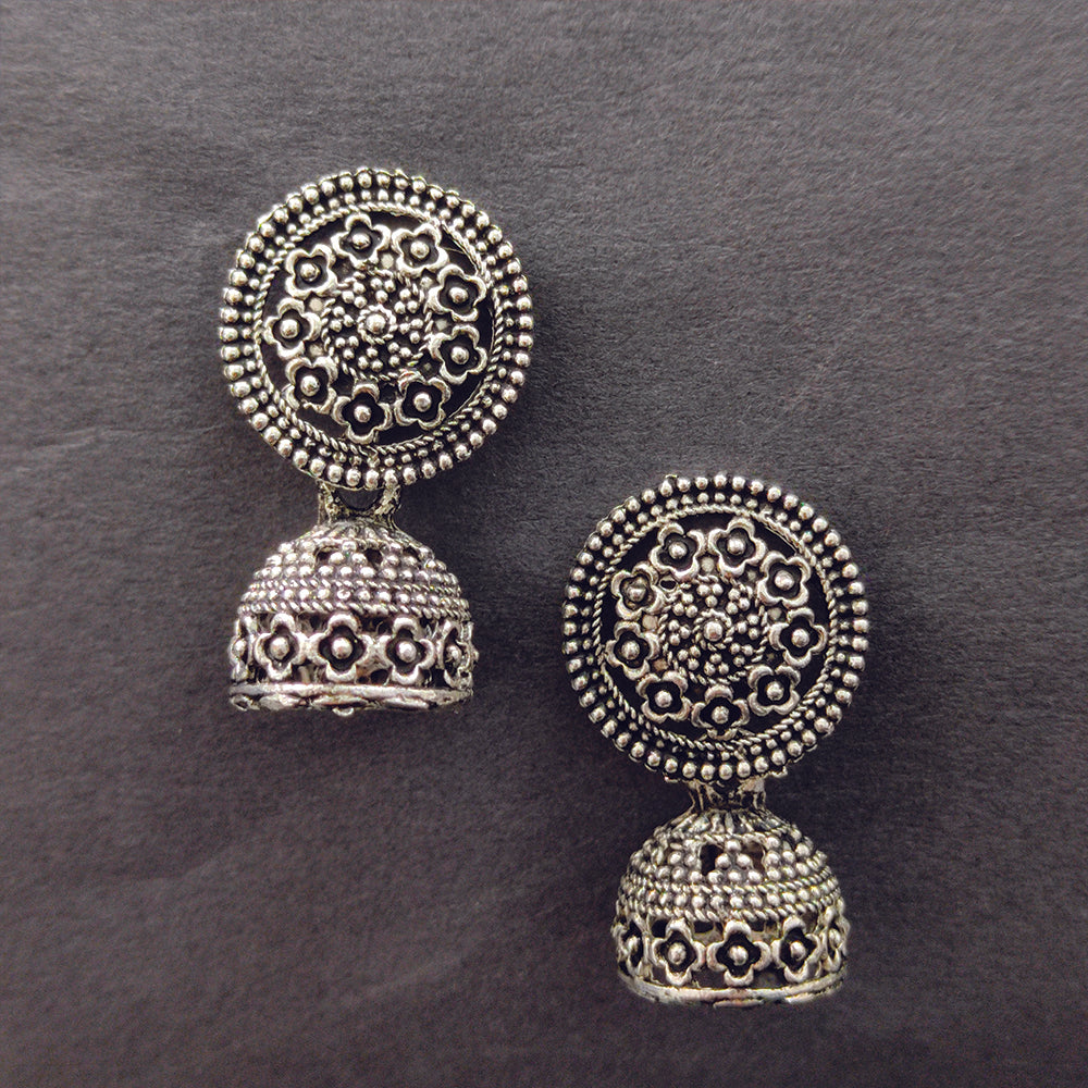 xidised Plated Jhumki Earrings