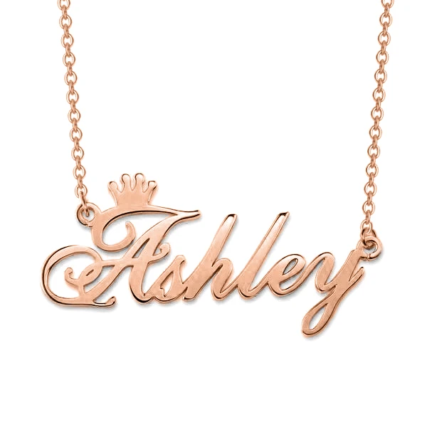 Crown Custom Name Necklace, Personalized bridesmaid proposal gifts jewelry gift, Valentine's Day Gift, Gift for Her