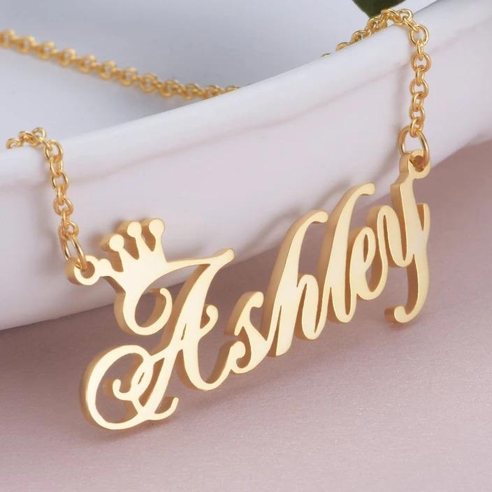 Crown Custom Name Necklace, Personalized bridesmaid proposal gifts jewelry gift, Valentine's Day Gift, Gift for Her
