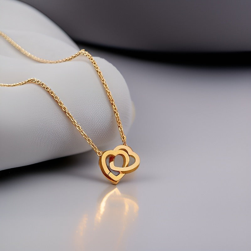 Heart Linked Heart Pendant Necklaces for Women
