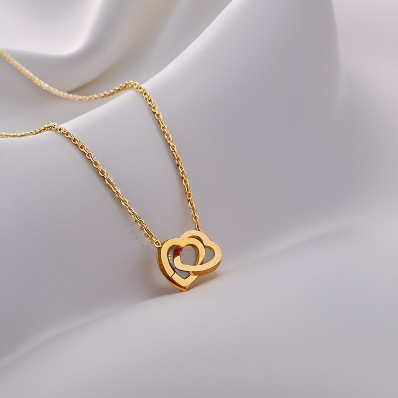 Heart Linked Heart Pendant Necklaces for Women