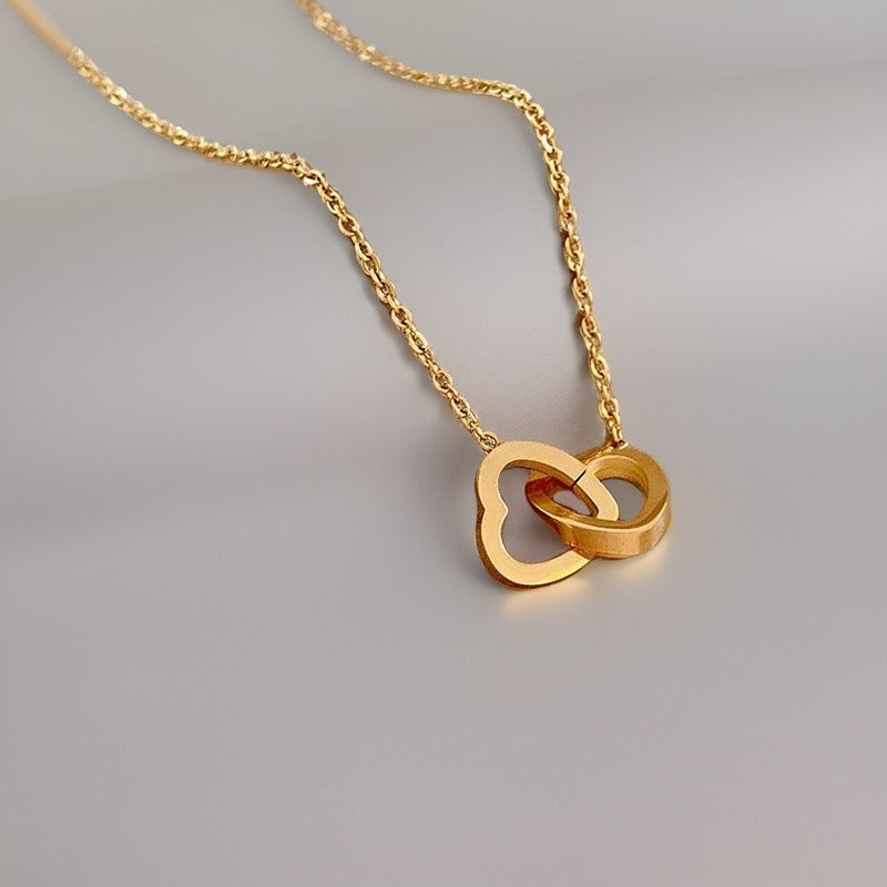 Heart Linked Heart Pendant Necklaces for Women