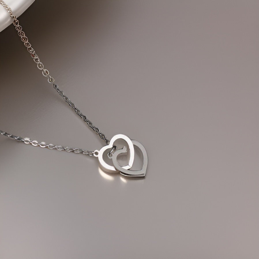 Heart Linked Heart Pendant Necklaces for Women