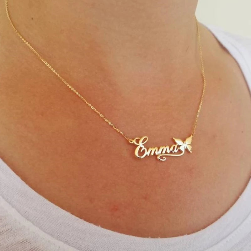 Personalized Butterfly Name Necklace