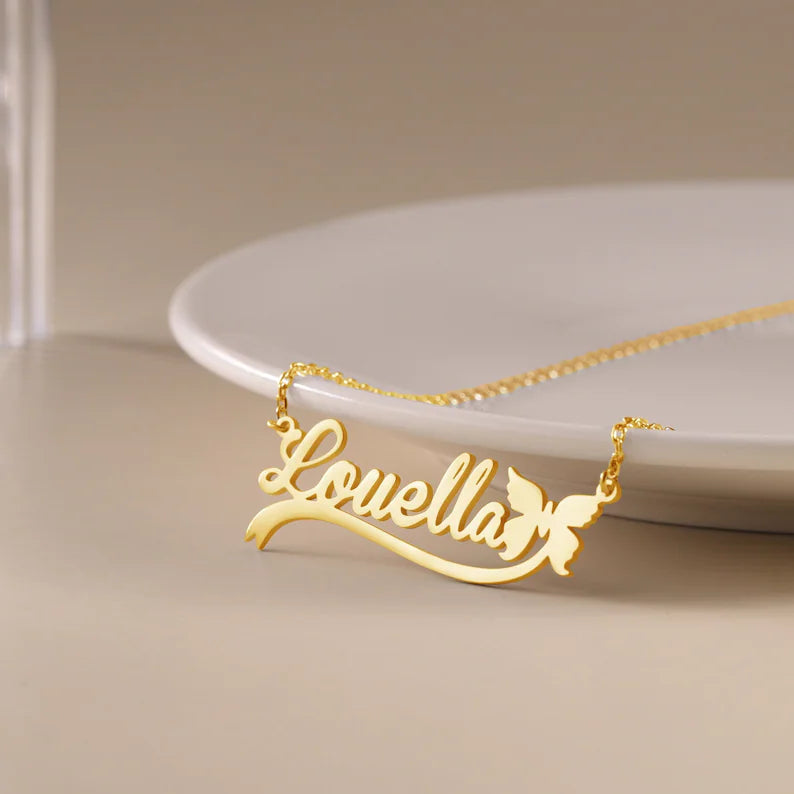 Personalized Butterfly Name Necklace