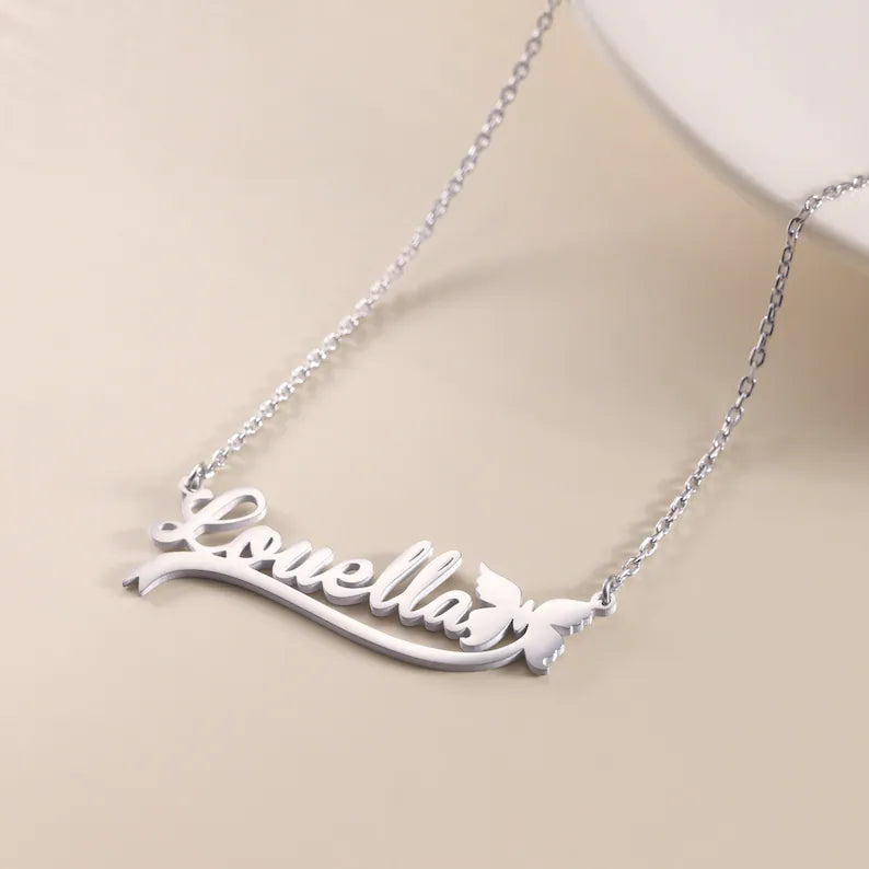 Personalized Butterfly Name Necklace