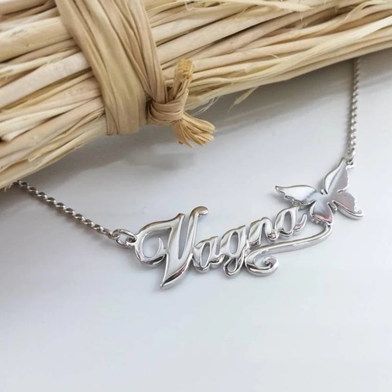 Personalized Butterfly Name Necklace