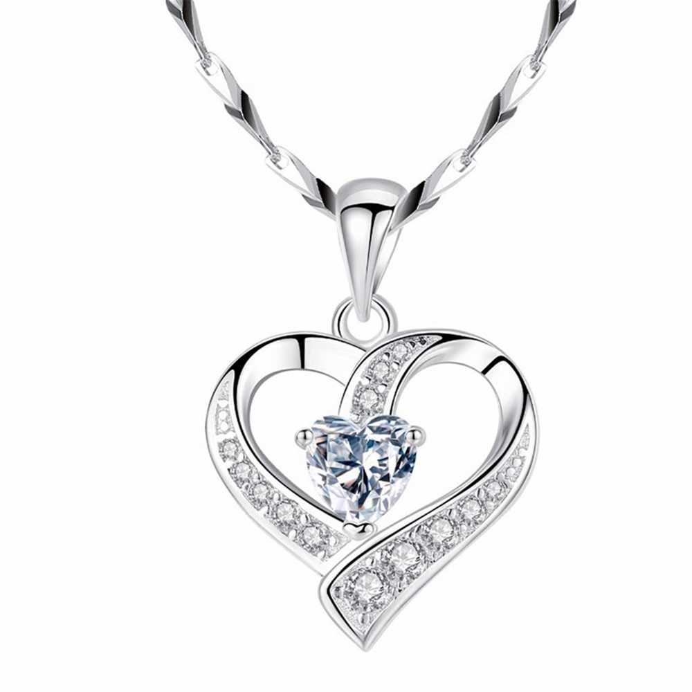 Women's Silver Plated Heart Shaped Pendant With Wife Message Card