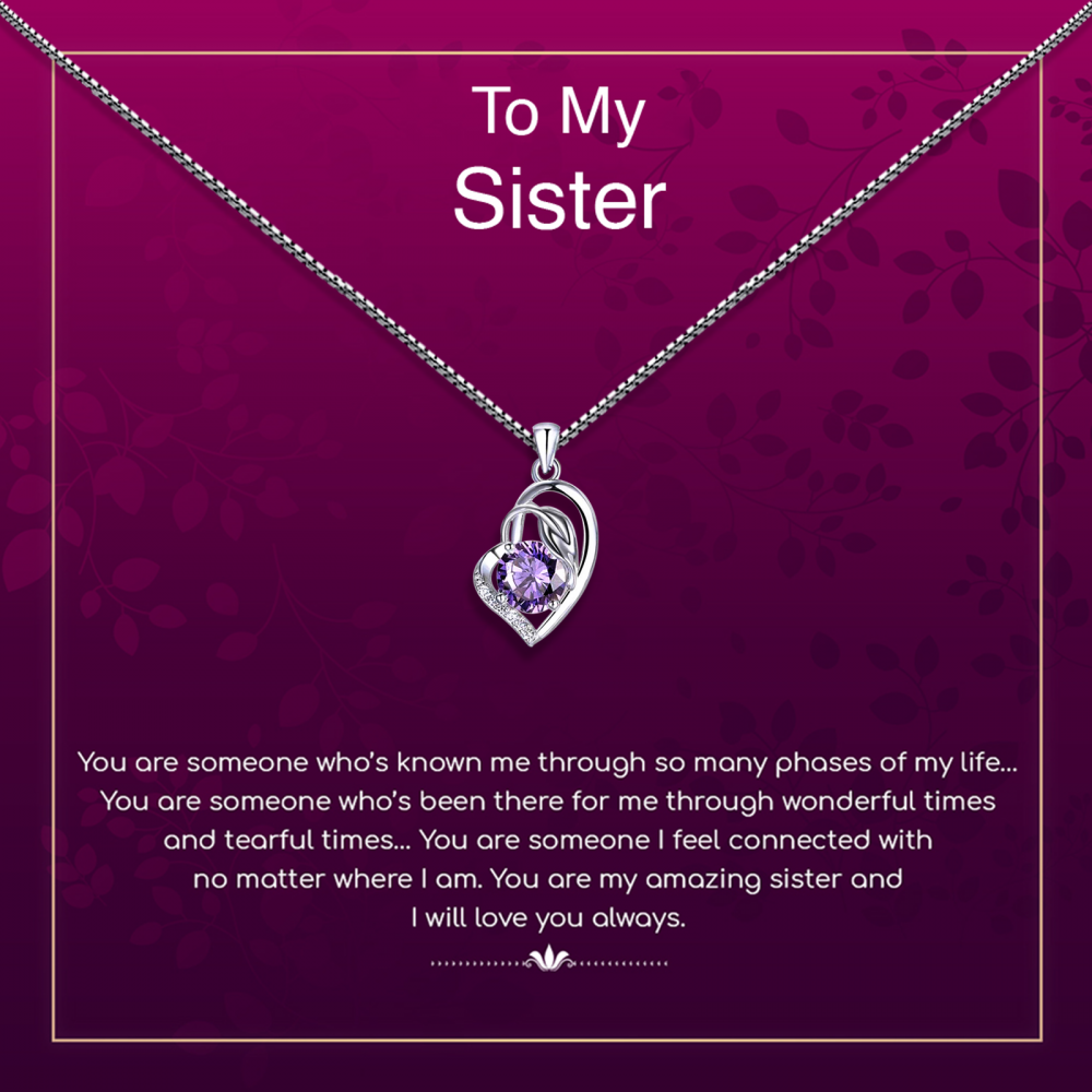 To My Sister Personalised Gift With Silver Plated Pendant Necklace
