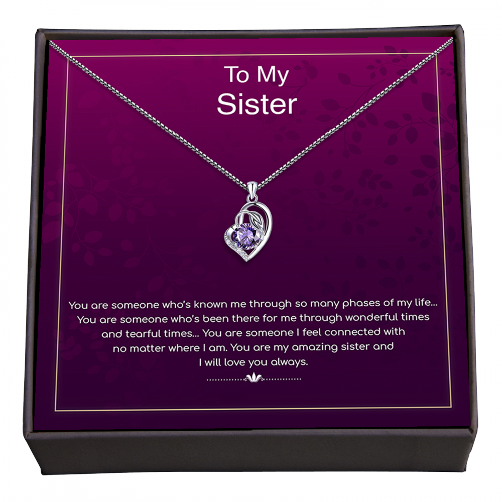 To My Sister Personalised Gift With Silver Plated Pendant Necklace