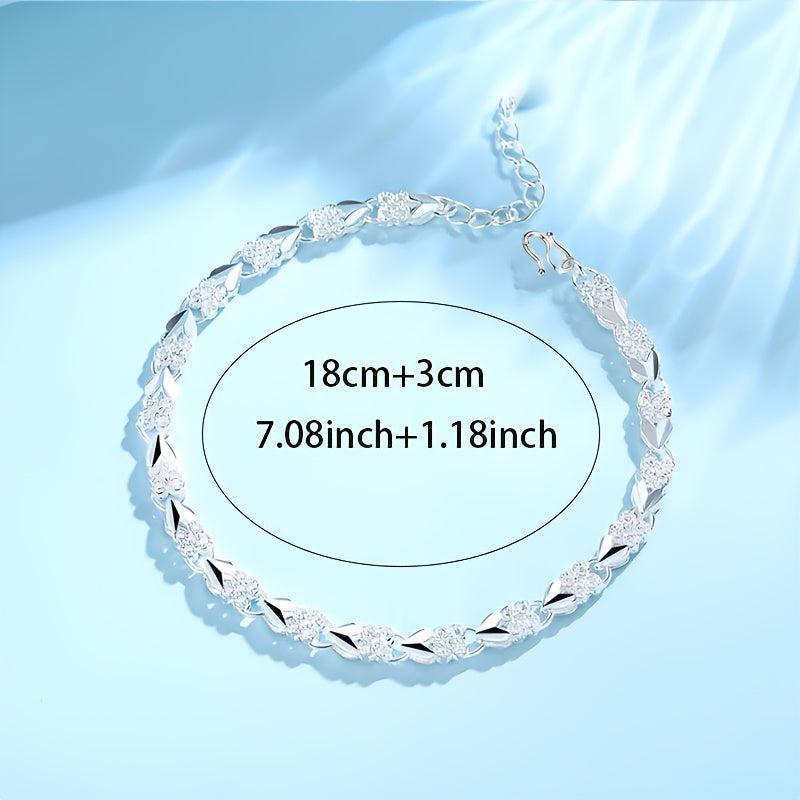 925 Silver Bohemian Bracelet Leaf Design Toggle Clasp