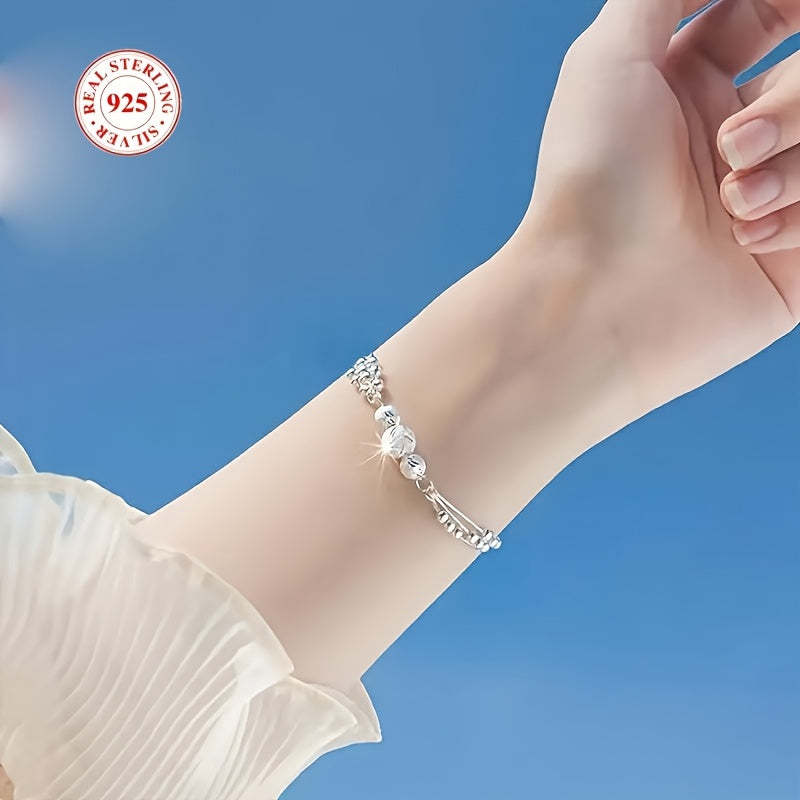 925 Silver Women's Three Lives Three Worlds Lucky Bead Bracelet