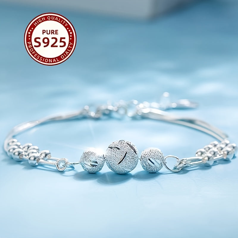 925 Silver Women's Three Lives Three Worlds Lucky Bead Bracelet