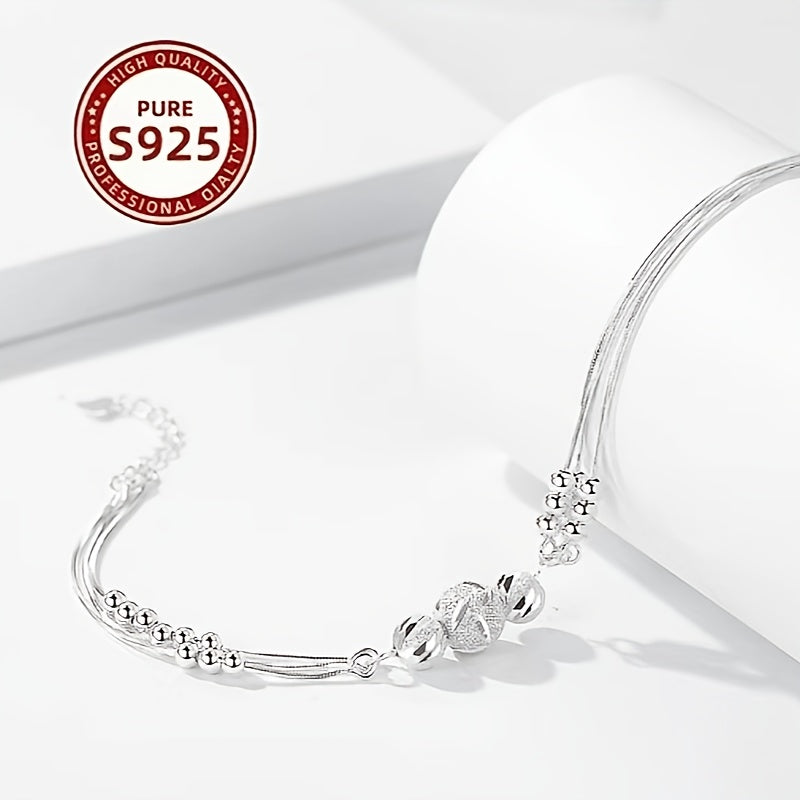 925 Silver Women's Three Lives Three Worlds Lucky Bead Bracelet