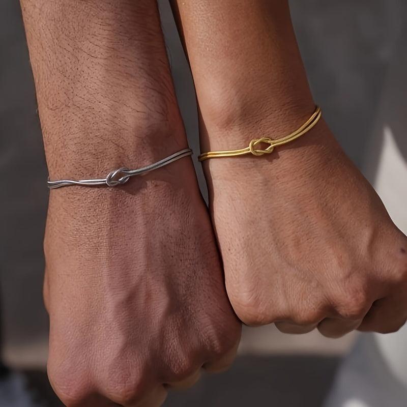 Snake Bone Chain Couples Bracelets Set for Anniversary Gift