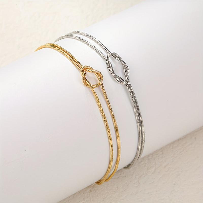 Snake Bone Chain Couples Bracelets Set for Anniversary Gift