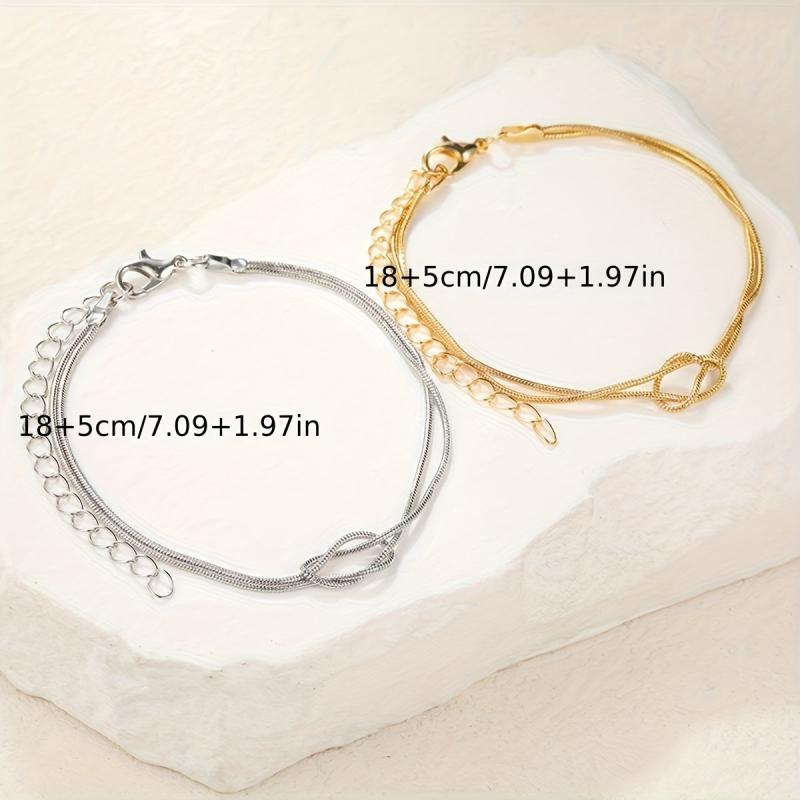 Snake Bone Chain Couples Bracelets Set for Anniversary Gift