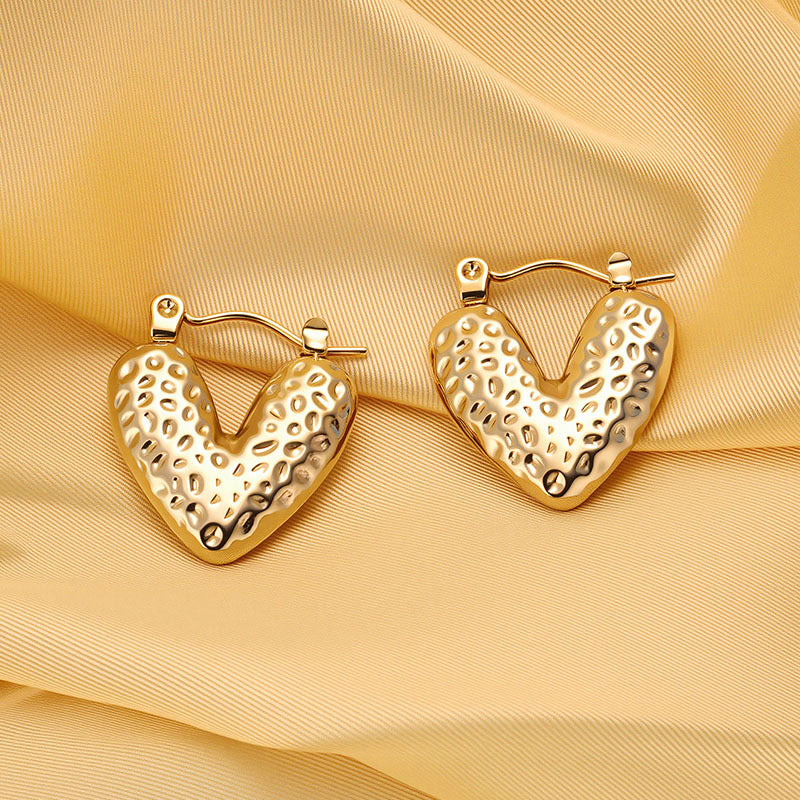 Heart-throb Textured Earrings