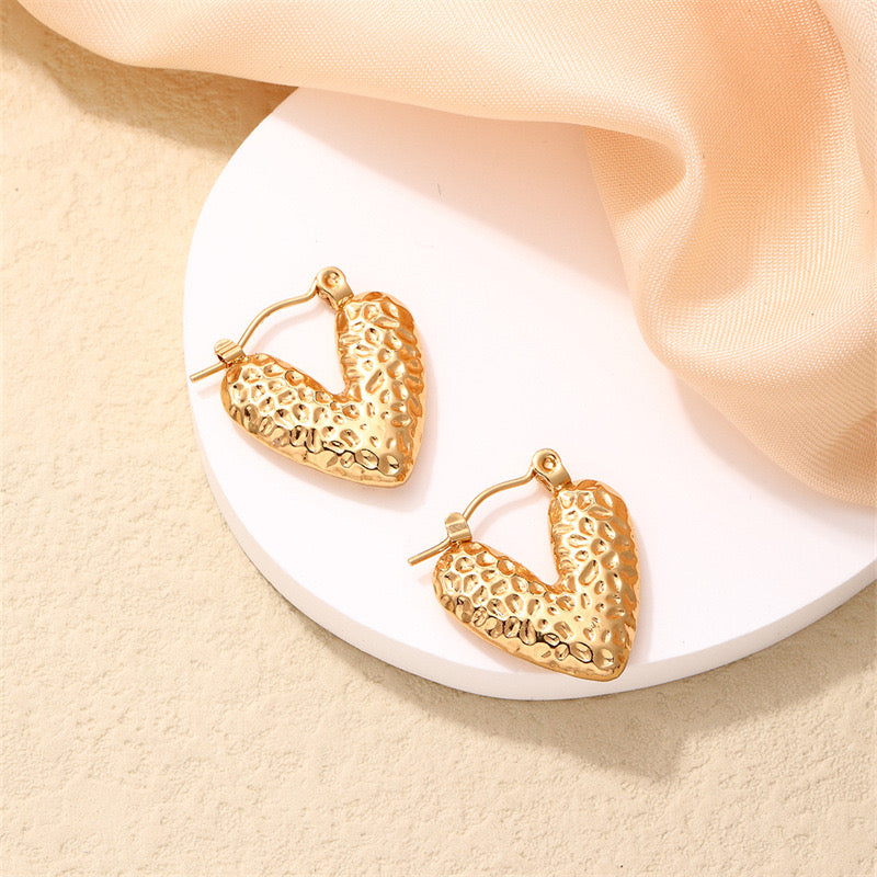 Heart-throb Textured Earrings