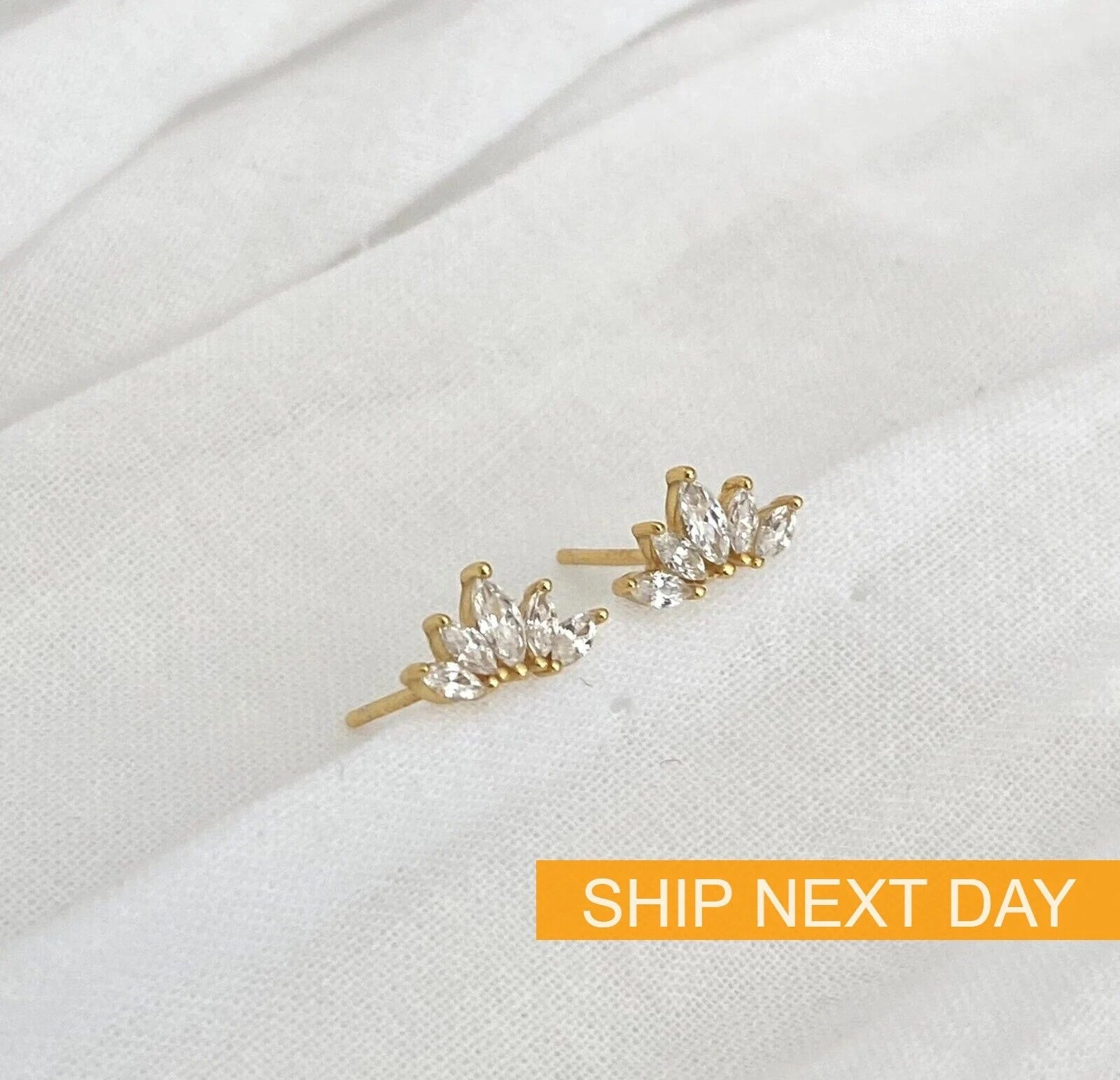 Radiant Sparkle Clear Gem Ear Stud