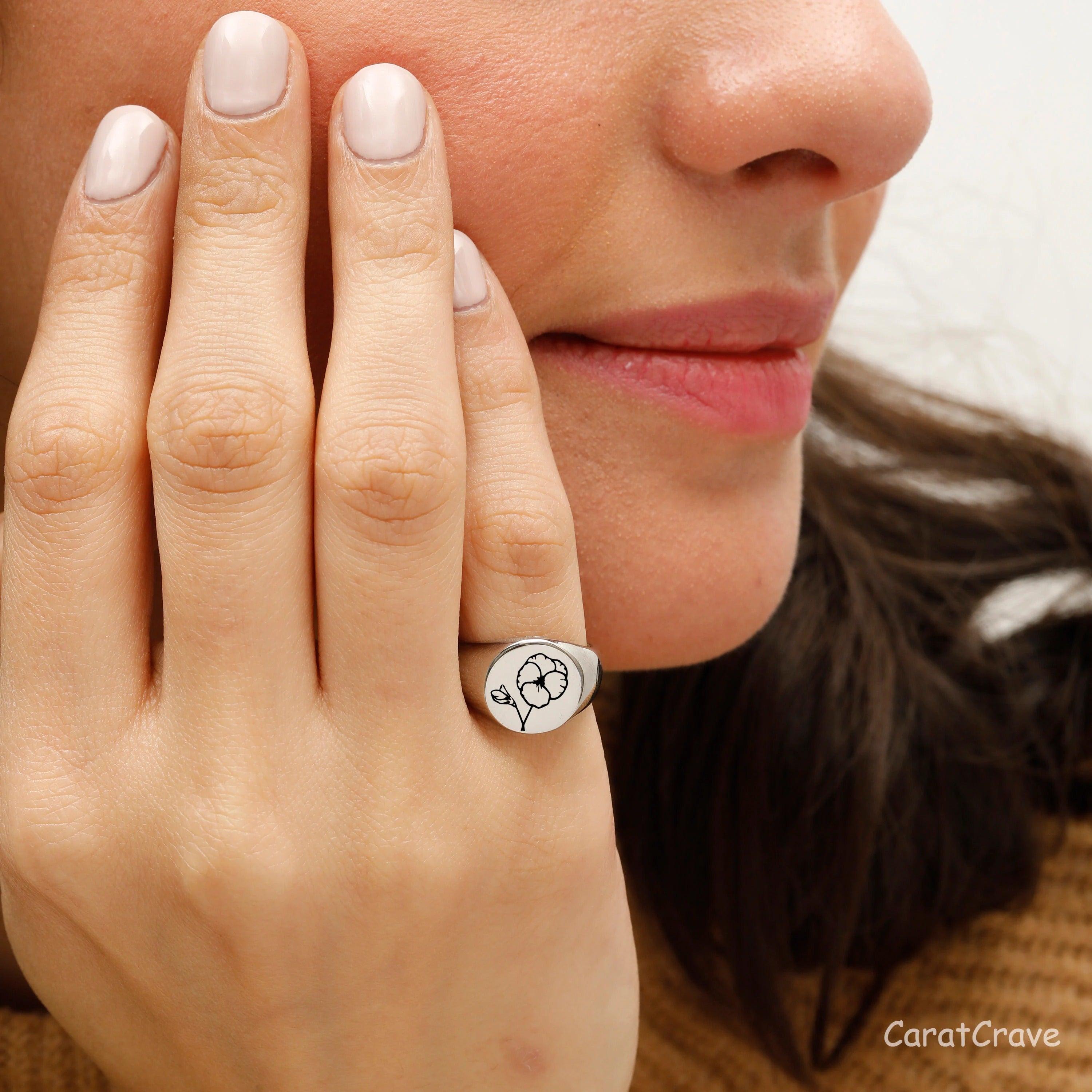 Personalized Birth Flower Ring