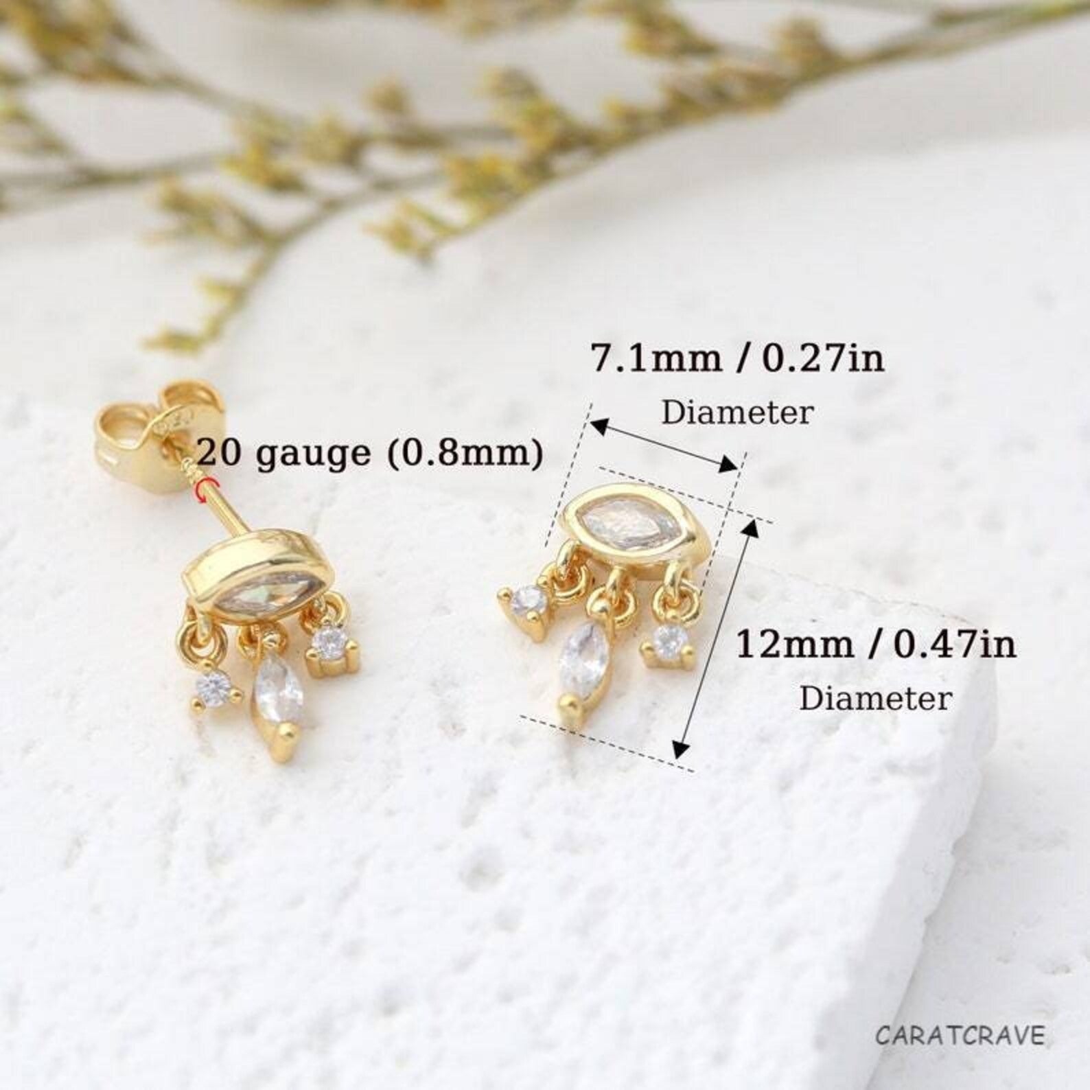 Cosmic Eye Stud Earrings: Sparkling Zirconia Stones