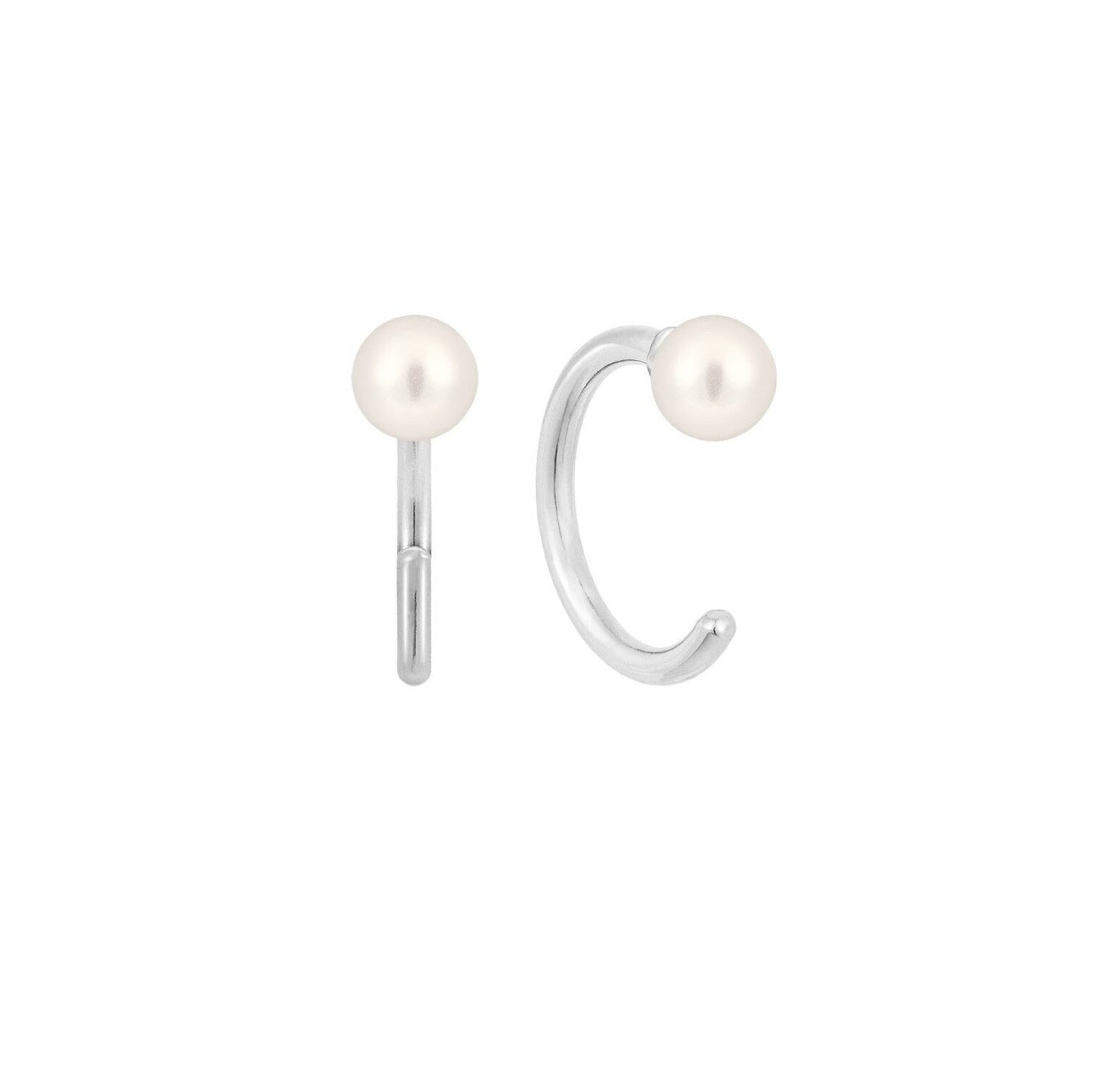 Charming Pearl Mini Hoop Earrings