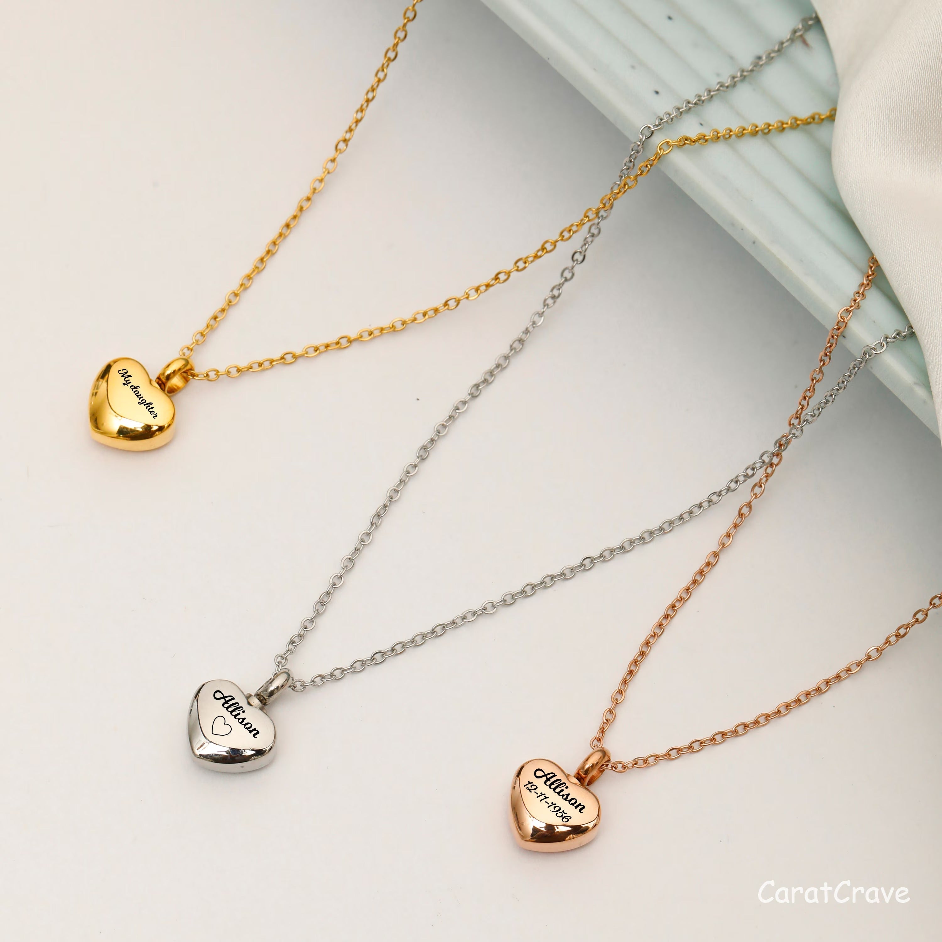 Personalized Heart Ashes Necklace