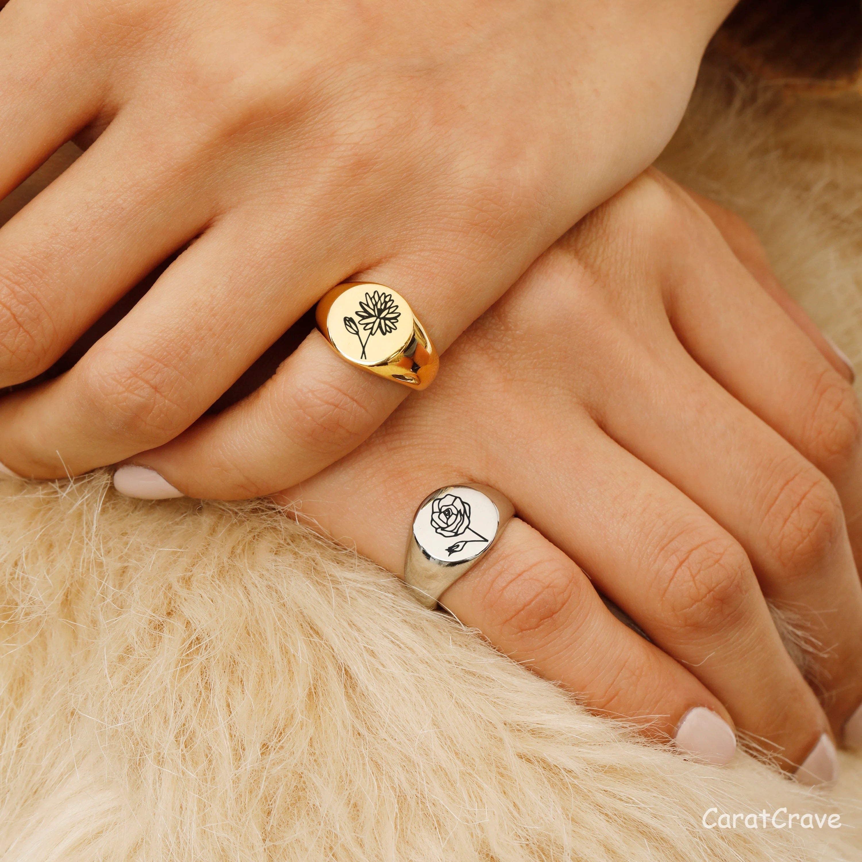 Personalized Birth Flower Ring