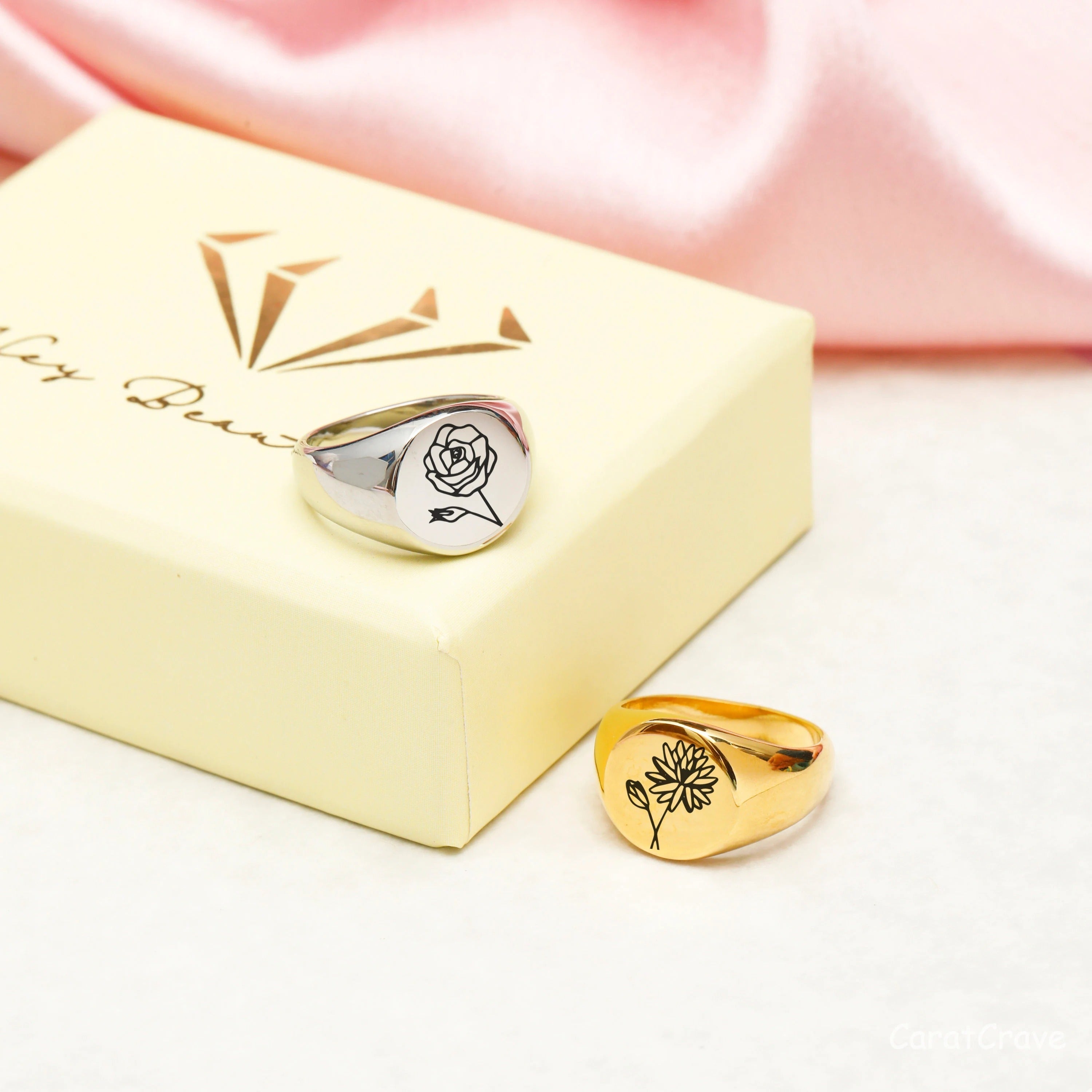 Personalized Birth Flower Ring