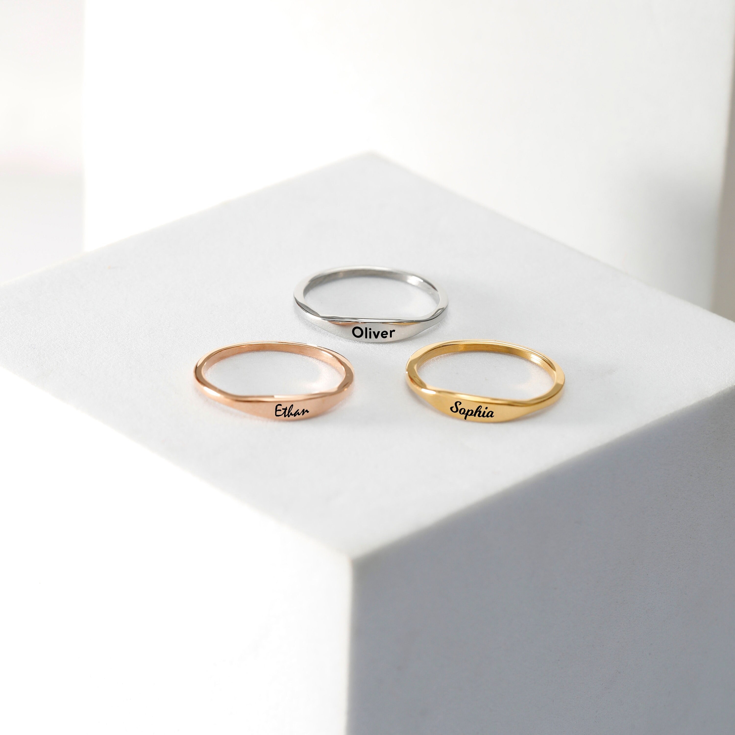 Custom Stackable Name Ring