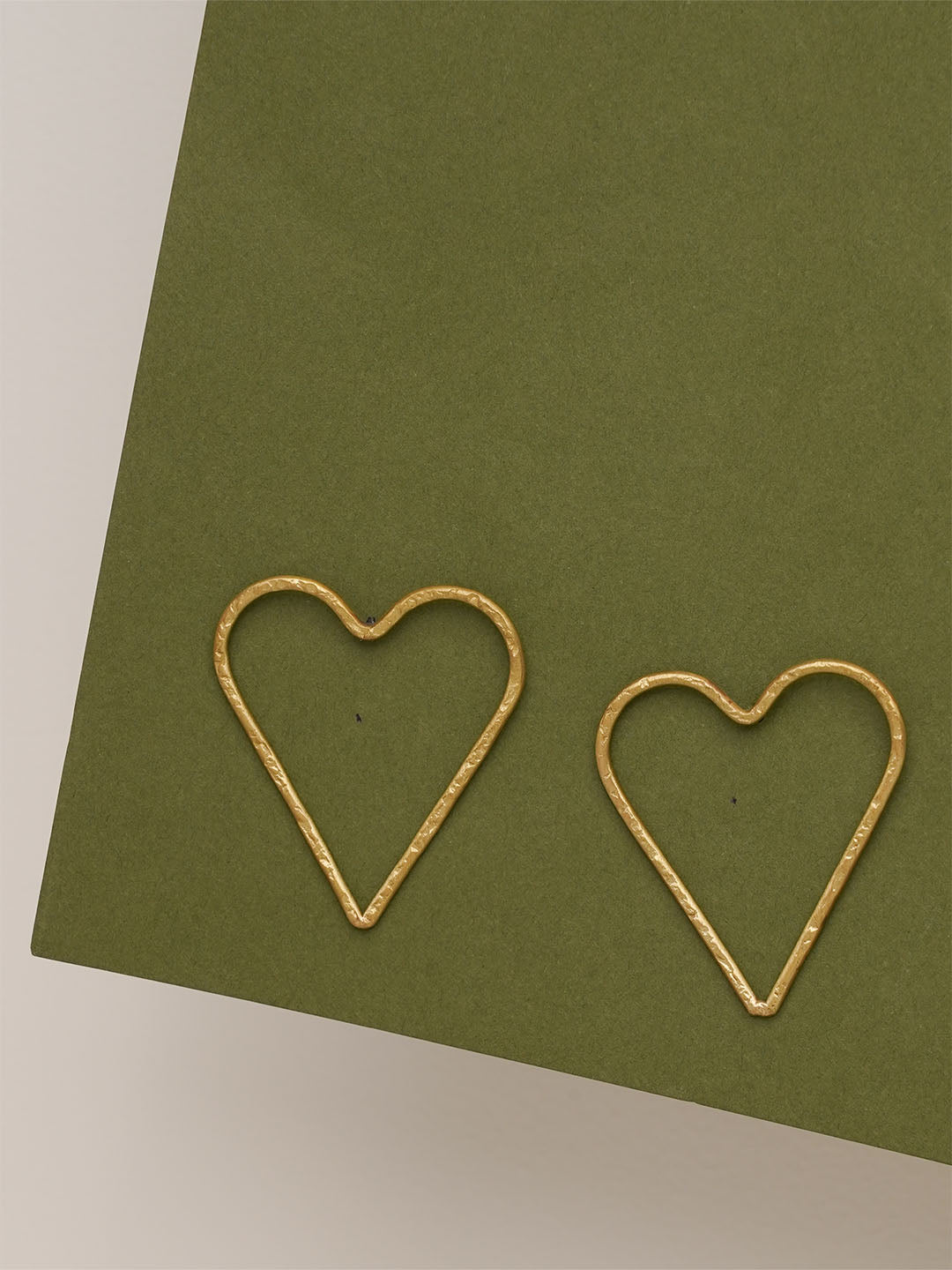 Heart Earring - Statement Brass Earring
