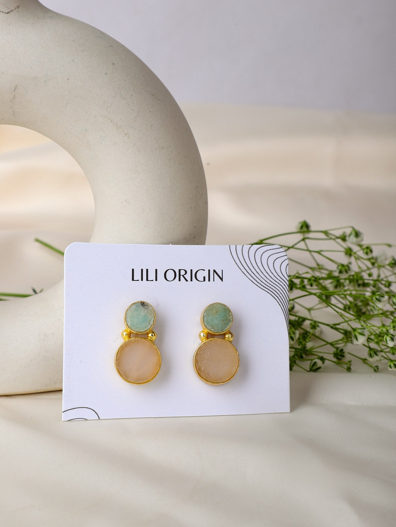 Dual Stone Crystal Earring