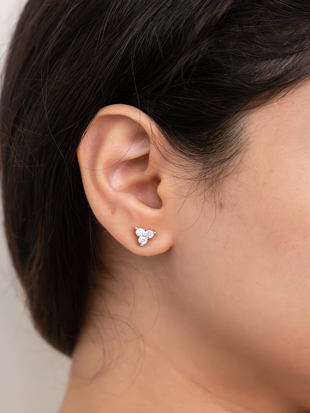 Seven Shades of Sparkle Diamond Brass Studs (Anti Tarnish) - Pair of 7 Earrings