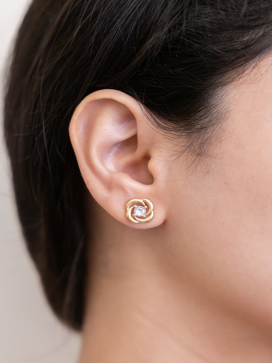 Seven Shades of Sparkle Diamond Brass Studs (Anti Tarnish) - Pair of 7 Earrings