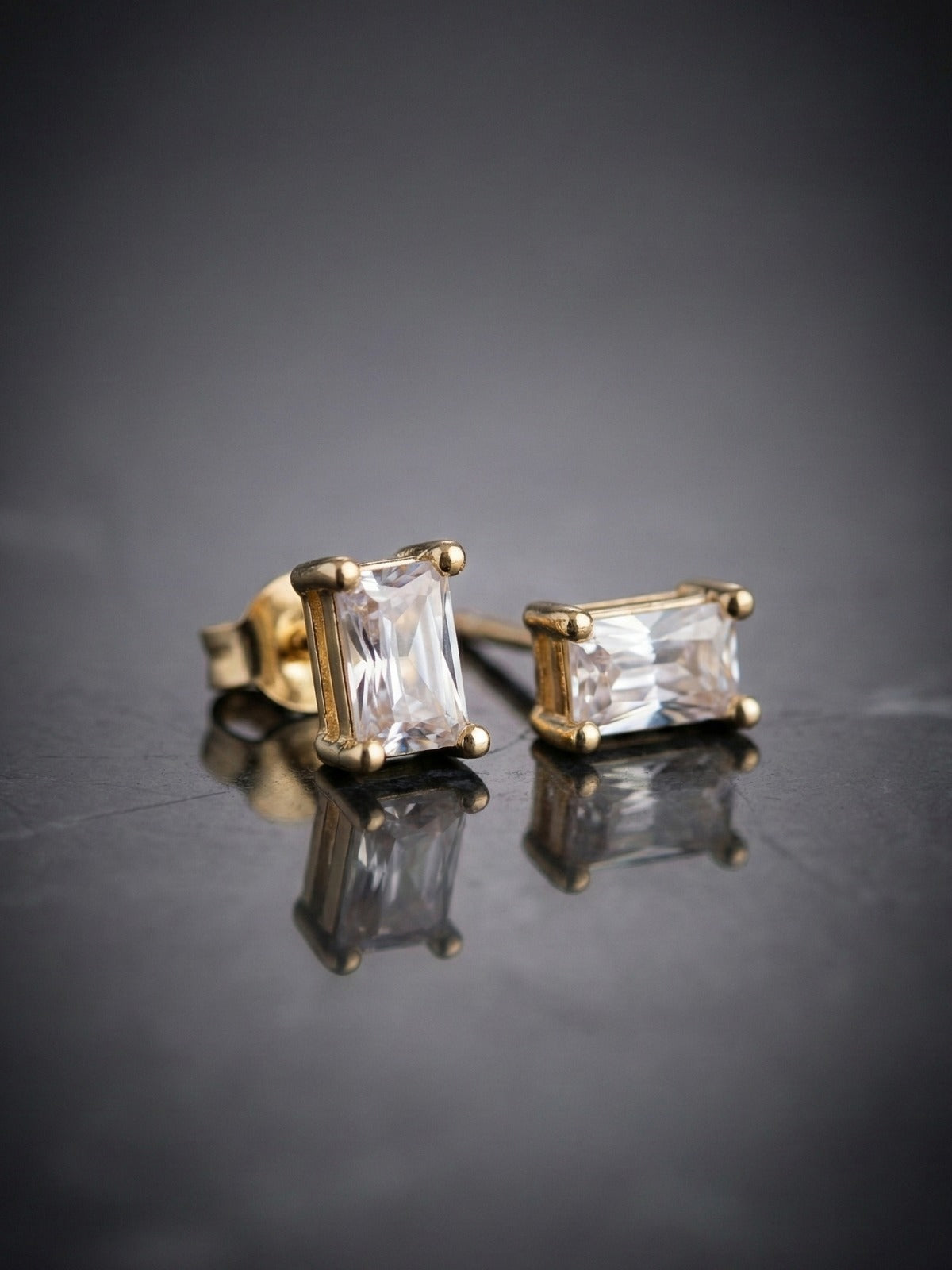 Seven Shades of Sparkle Diamond Brass Studs (Anti Tarnish) - Pair of 7 Earrings
