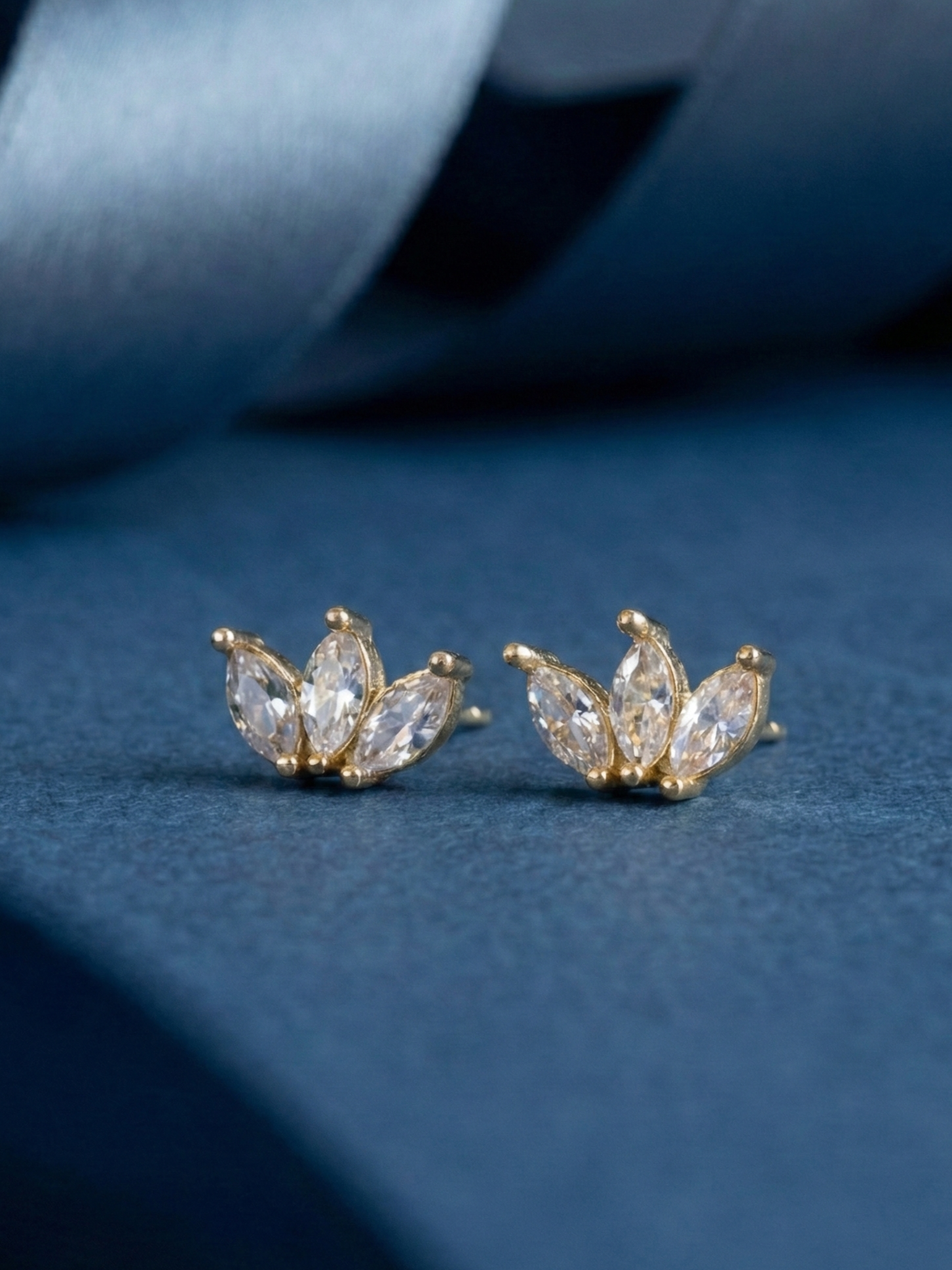 Seven Shades of Sparkle Diamond Brass Studs (Anti Tarnish) - Pair of 7 Earrings