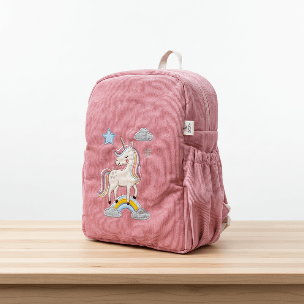 Handcrafted Unicorn Charm Corduroy Bag (Personalise)