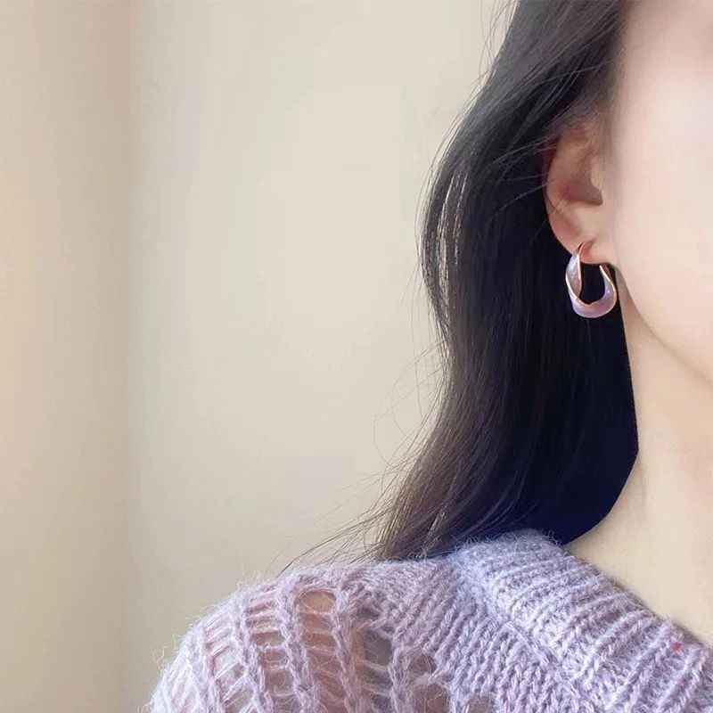 Lilac Twisted Hoop Earrings