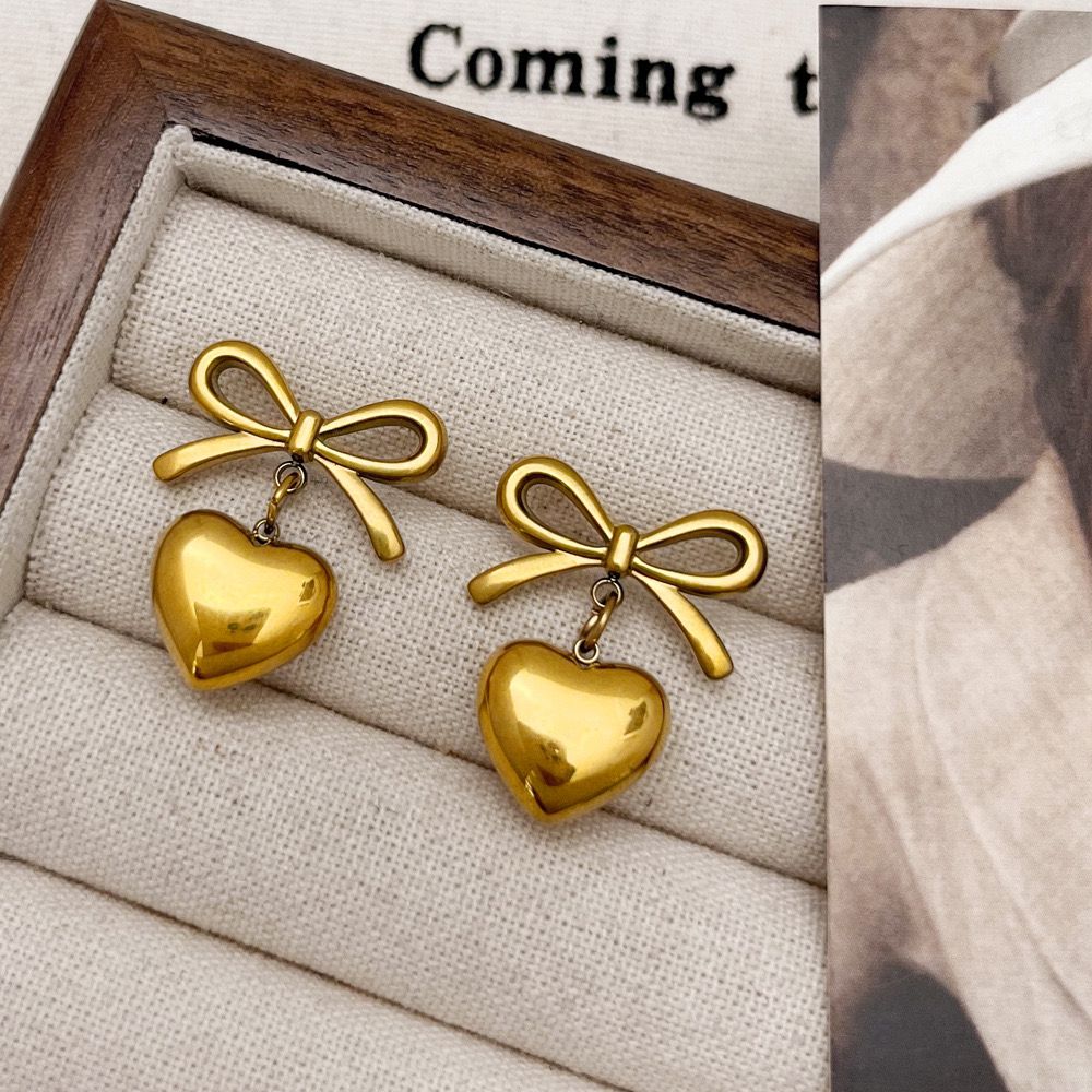 The Season of Bow Earrings [stainless steel]